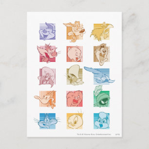 # 5 LOONEY TUNES™ foto op Briefkaart