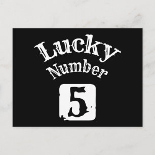 5 - Lucky Number 5 Luck Briefkaart