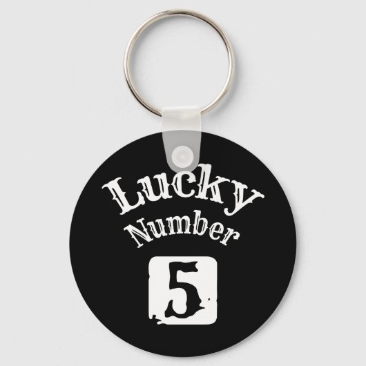 5 - Lucky Number 5 Luck Sleutelhanger (Voorkant)