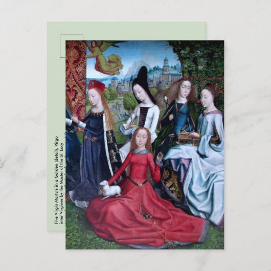 5 Maagd Martelaren in een tuin (Rechterhelft: M 07 Briefkaart (Voorkant / Achterkant)