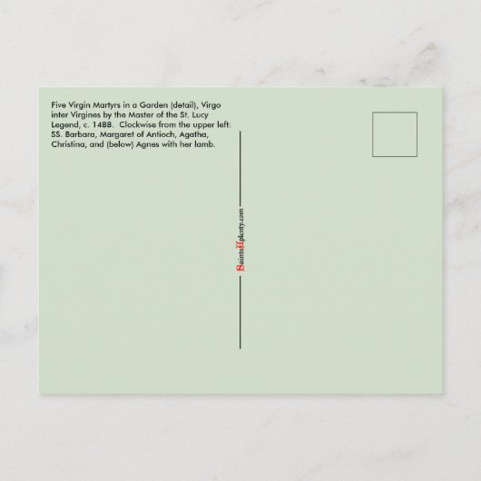 5 Maagd Martelaren in een tuin (Rechterhelft: M 07 Briefkaart (Achterkant)