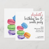 5 Macarons aanpasbare Birthday-uitnodiging Kaart (Voorkant / Achterkant)