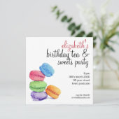 5 Macarons aanpasbare Birthday-uitnodiging Kaart (Staand voorkant)