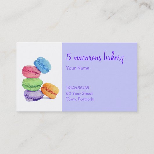 5 Macarons Bakery Visitekaartje (Voorkant)