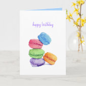 5 Macarons carte d'anniversaire (Fleur jaune)