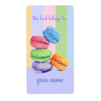 5 Macarons Étiquette plaque