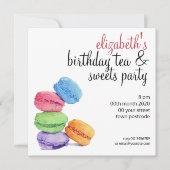 5 Macarons personnalisables Invitation d'anniversa (Devant)