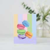 5 Macarons rayures Carte postale (Debout devant)