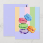 5 Macarons rayures Carte postale (Devant / Derrière)