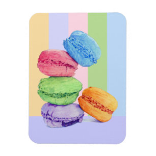 5 Macarons rayures Flexi Magnet