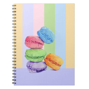 5 Macarons stripes notebook Notitieboek