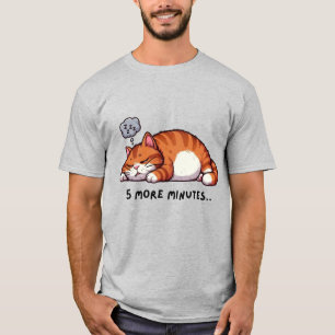 5 Minuten Meer Slaperige Oranje Lapjeskat T-shirt