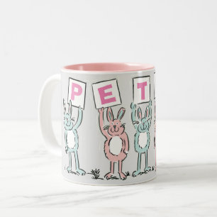 5 Nom De Lettre Avec Lapins Amusants Mug De Café À