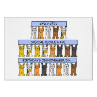 5 novembre Anniversaire Cute Cartoon Cats