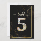 5 Numéros de Table Imprimables Diamant Élégants (Devant)