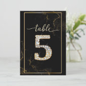 5 Numéros de Table Imprimables Diamant Élégants (Debout devant)