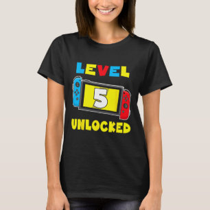 5 Ontgrendeld 5e Verjaardag Shirt Video Game 5 Jaa