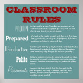 5 P Classroom Rules Poster (Voorkant)