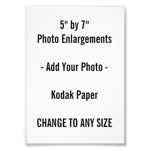 5 par 7" KODAK Photo Élargissement (Devant)