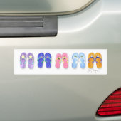 5 Paren Teenslippers Bumperstickers (Op auto)