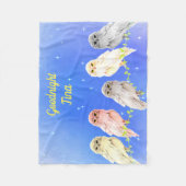 5 pastel uilen Fleece Deken (Voorkant)