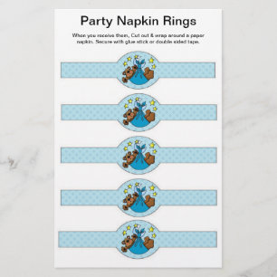 5 per vel Baby Boy Shower papieren servetringen Flyer