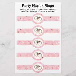 5 per vellen roze bruiloft papier nkin Rings Flyer
