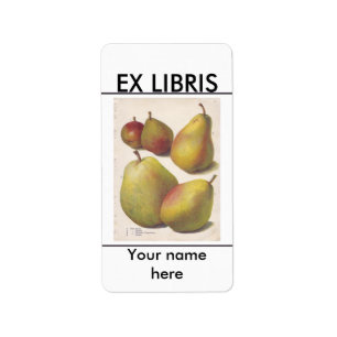 5 peren geïllustreerde boekenplaat etiket