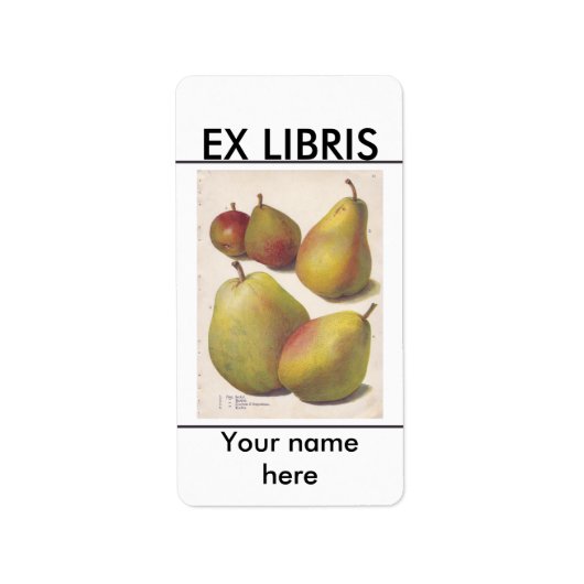 5 peren geïllustreerde boekenplaat etiket (Voorkant)