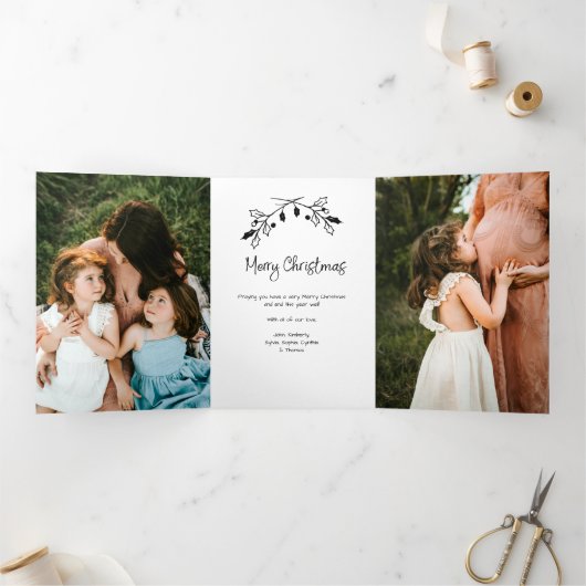 5 Photo Carte de Noël triple minimum (Intérieur)