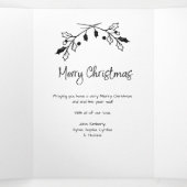 5 Photo Carte de Noël triple minimum (Intérieur au milieu)