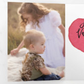 5 Photo Carte Rouge Saint Valentin Triple (Intérieur en premier)