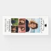 5 Photo Collage Afstuderen Modern Minimal White Spandoek (Horizontaal)