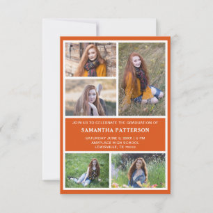5 Photo Collage Cérémonie de graduation Invitation