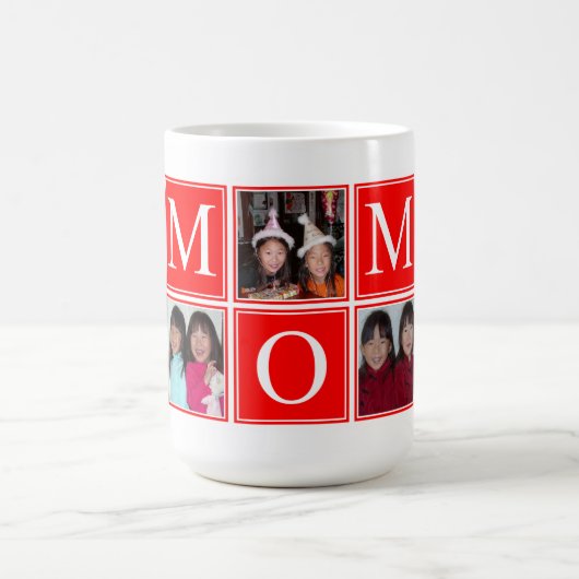 5 PHOTO Collage personnalisé MOM Mug (Centre)