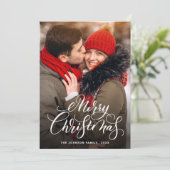 5 PHOTO Moderne prettige kerstgroet Feestdagenkaart (Staand voorkant)