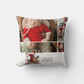 5 Photo Plaid Reindeer First Christmas Kussen (Voorkant)