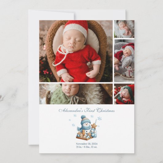 5 Photo Premier Faire-part de naissance de Noël (Devant)