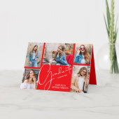 5 Photo Red Graduation Faire-part (Devant)