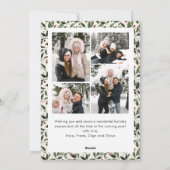 5 Photo Retro Christmas Hand Drawn Red Bow Ribbon Feestdagenkaart (Achterkant)