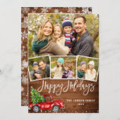 5 PHOTO Retro Kerstmis Rustige Tronkelwagen Feestdagenkaart (Voorkant / Achterkant)