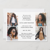 5 Photo Simple Modern Bold Class Year Graduation Aankondiging (Achterkant)