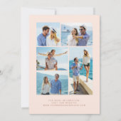 5-Photo Teal Blue Rose Gold Agate Blush Wedding Kaart (Achterkant)