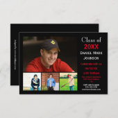 5 Photos Collage - 3x5 Faire-part de graduation (Devant / Derrière)