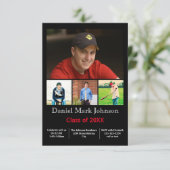 5 photos Collage vertical - 3x5 Faire-part graduée (Debout devant)