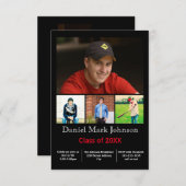 5 photos Collage vertical - 3x5 Faire-part graduée (Devant / Derrière)