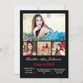 5 photos Collage vertical - Faire-part graduée (Devant)