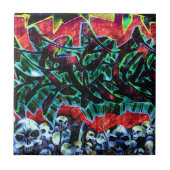 5 Pointz New York Skulls Graffiti Tegeltje (Voorkant)