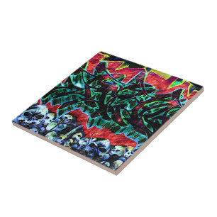 5 Pointz New York Skulls Graffiti Tegeltje