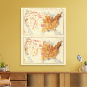5 Populatie 1870, 1880 Canvas Afdruk (Insitu (Woonkamer))